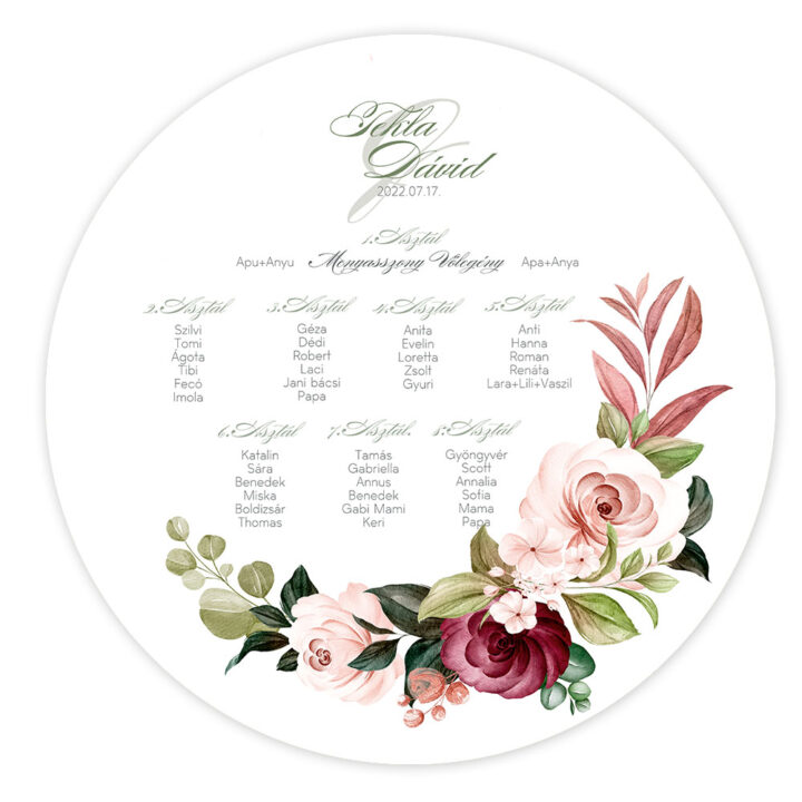 esküvői ültetési rend, esküvői üdvözlő tábla